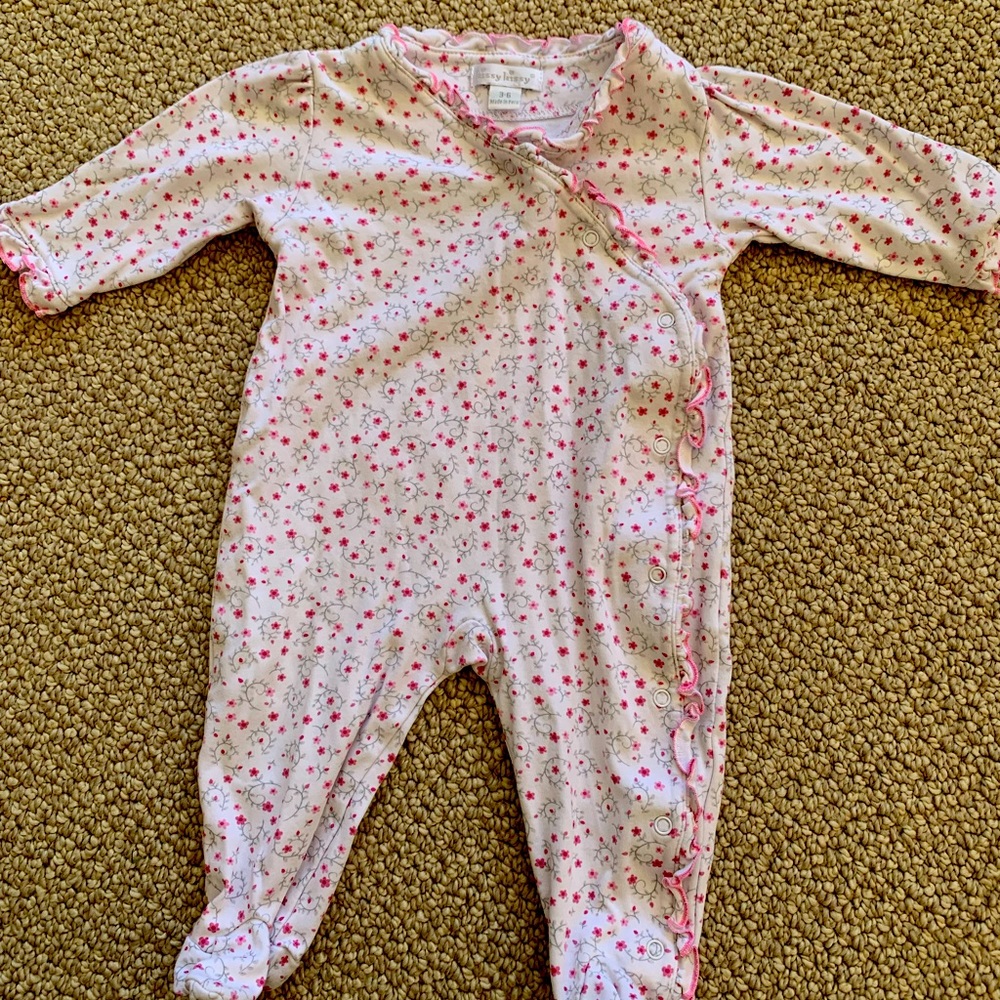 Kissy Kissy 3-6 month beautiful floral crossover footie